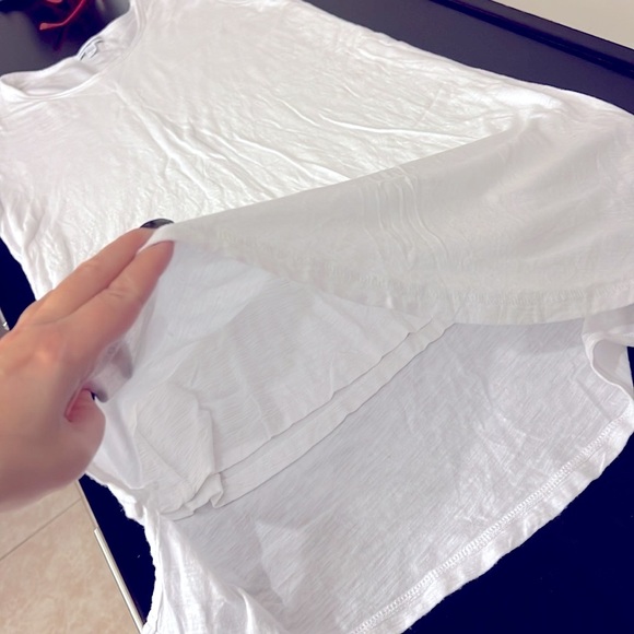 JAMES PERSE Standard Cotton white rolled sleeve Tshirt Dress, lined, size L - Picture 11 of 15